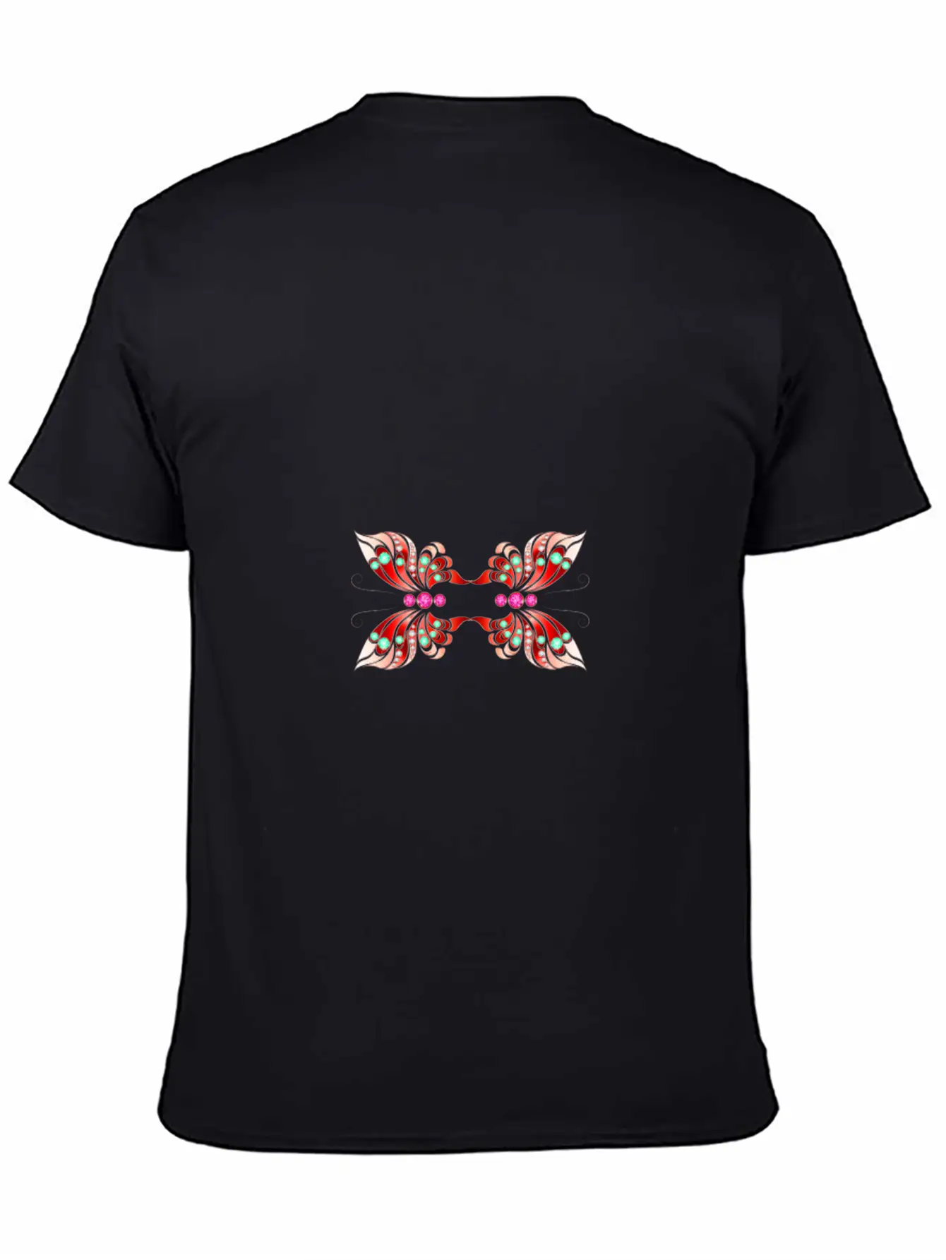 Jewelry Butterfly Red Shape Basic Graphic T-Shirt – Daily Comfort In Soft Cotton