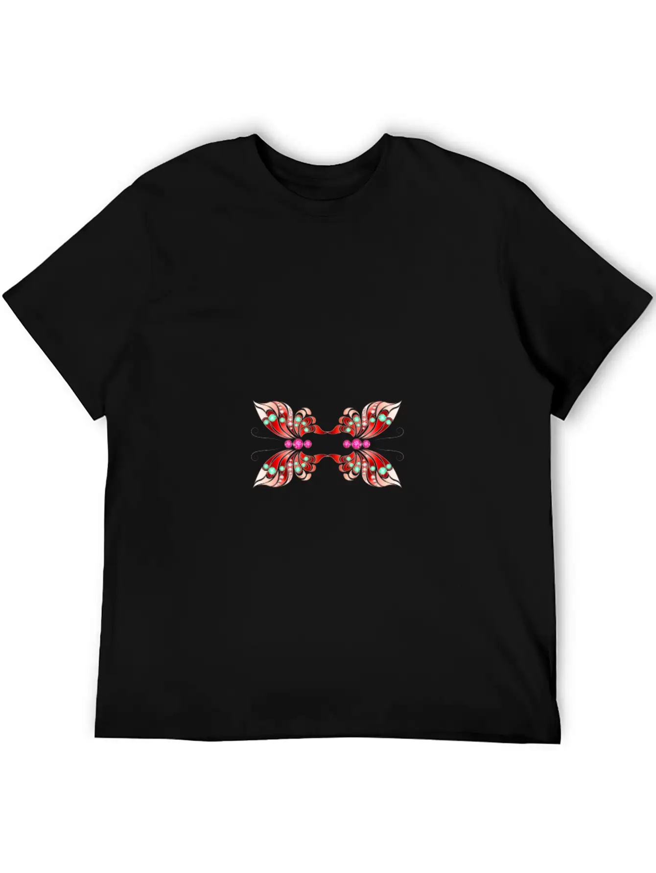 Jewelry Butterfly Red Shape Basic Graphic T-Shirt – Daily Comfort In Soft Cotton