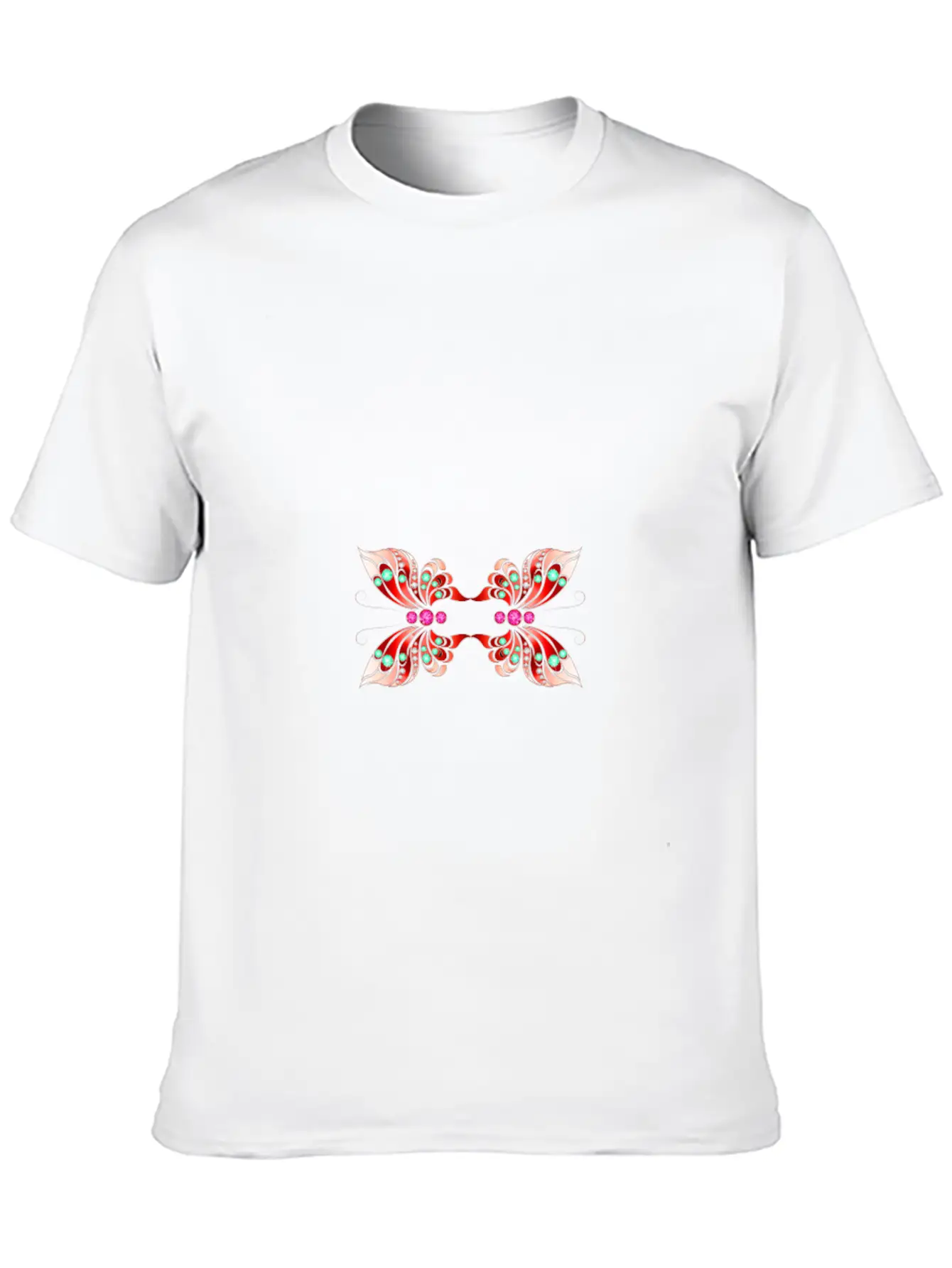 Jewelry Butterfly Red Shape Basic Graphic T-Shirt – Daily Comfort In Soft Cotton