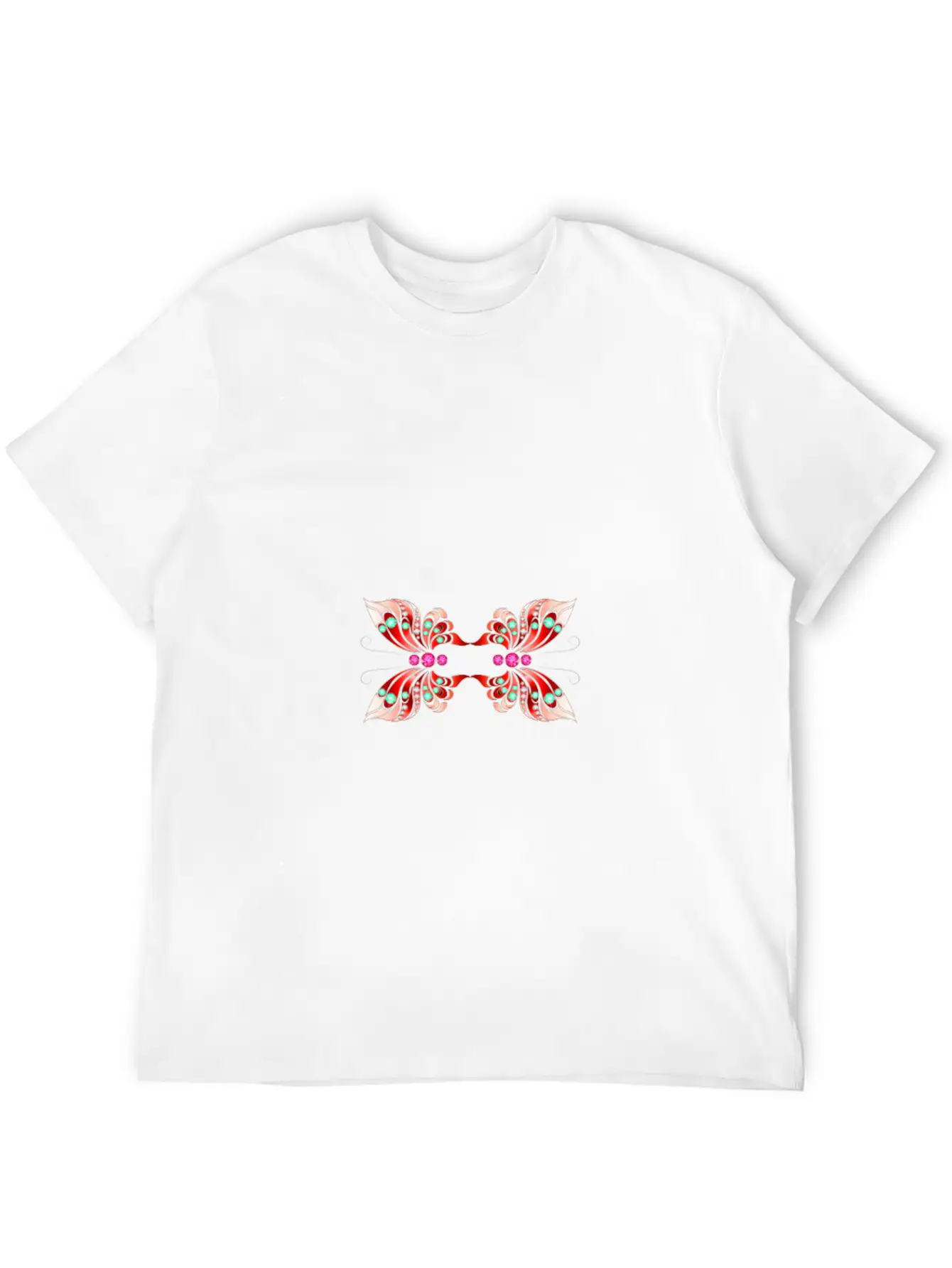 Jewelry Butterfly Red Shape Basic Graphic T-Shirt – Daily Comfort In Soft Cotton