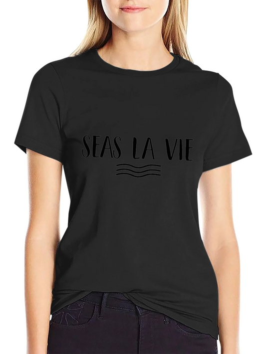Seas La Vie Black Graphic Tee - Relaxed Fit