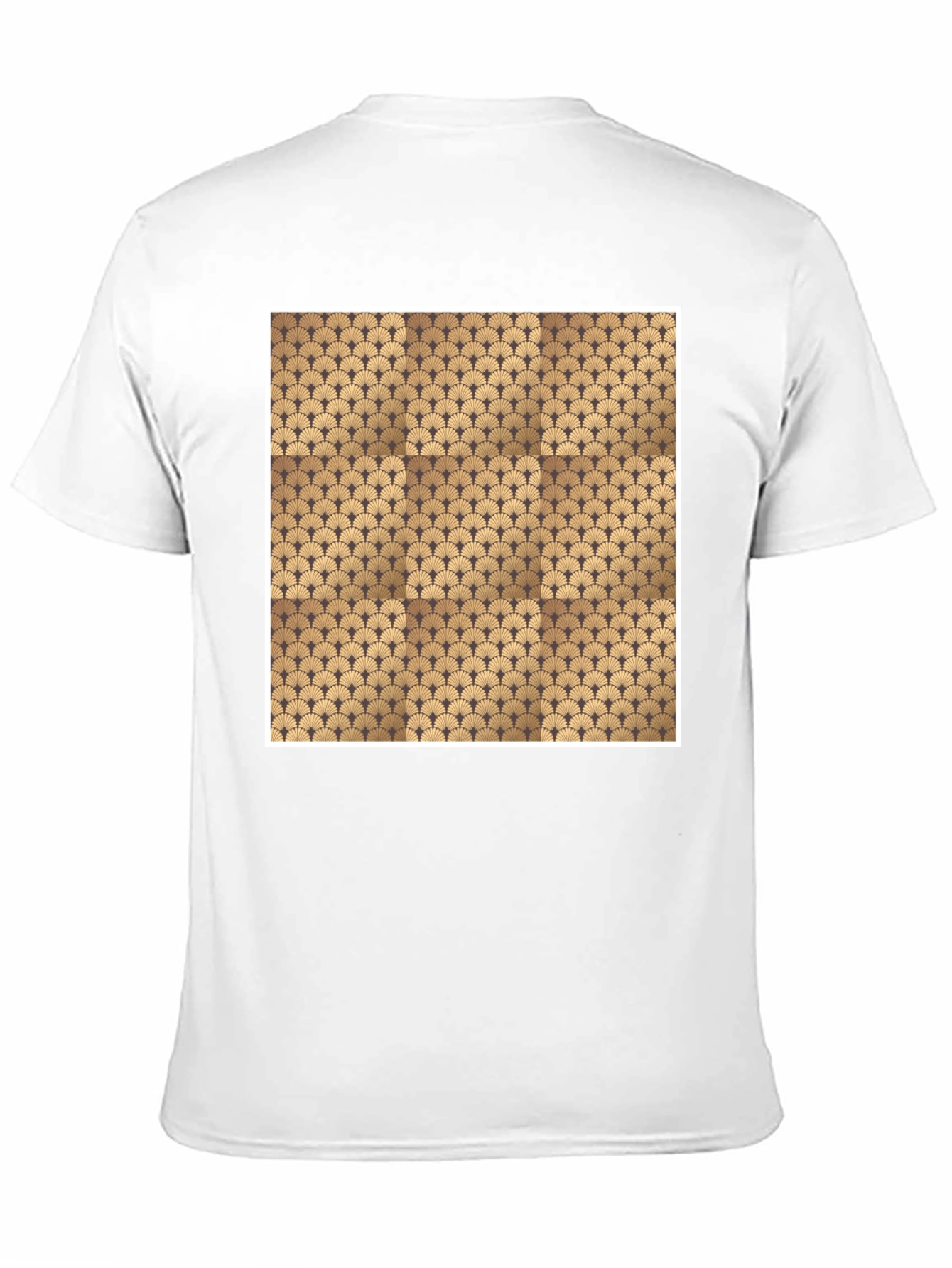 Stylish Black Tee with Geometric Fan Design