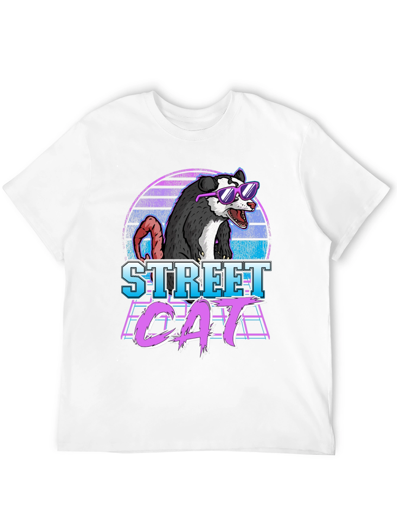 Street Cat Graphic Tee - Opossum in Sunglasses