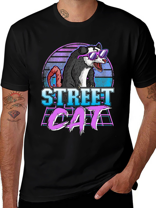 Street Cat Graphic Tee - Opossum in Sunglasses