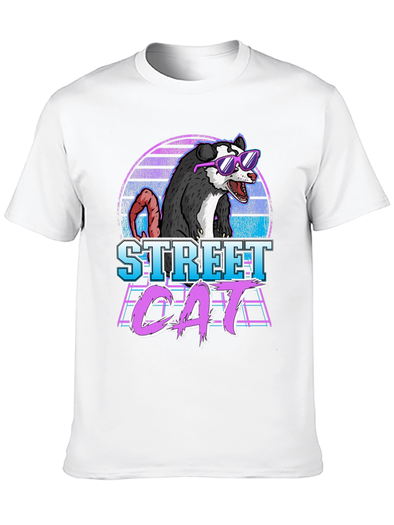 Street Cat Graphic Tee - Opossum in Sunglasses