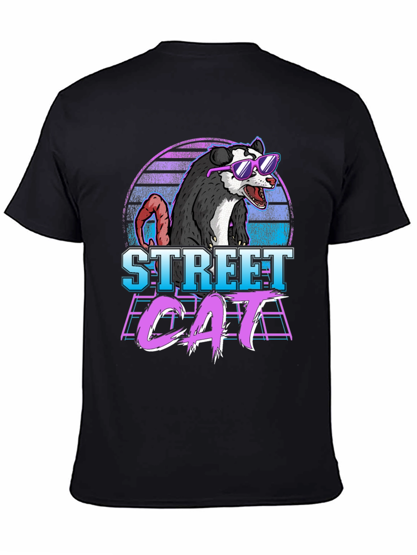 Street Cat Graphic Tee - Opossum in Sunglasses