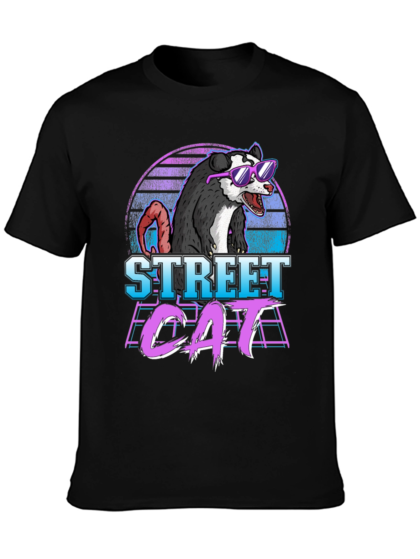 Street Cat Graphic Tee - Opossum in Sunglasses