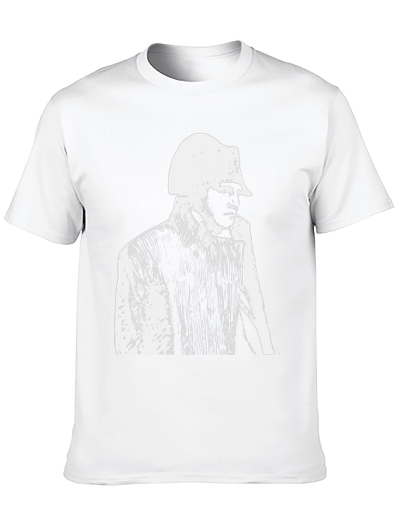 Black T-Shirt with Film Noir Detective Print