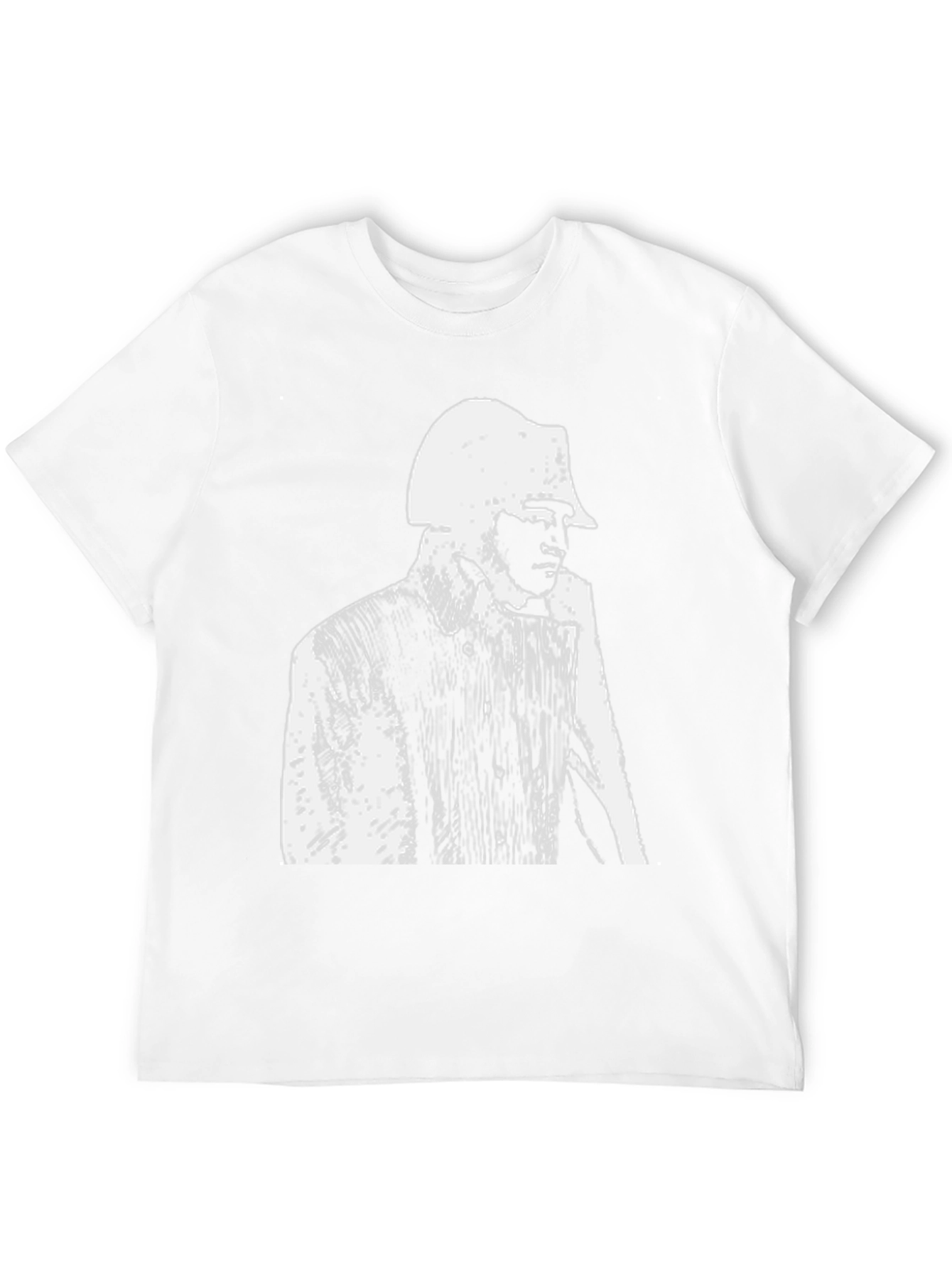 Black T-Shirt with Film Noir Detective Print