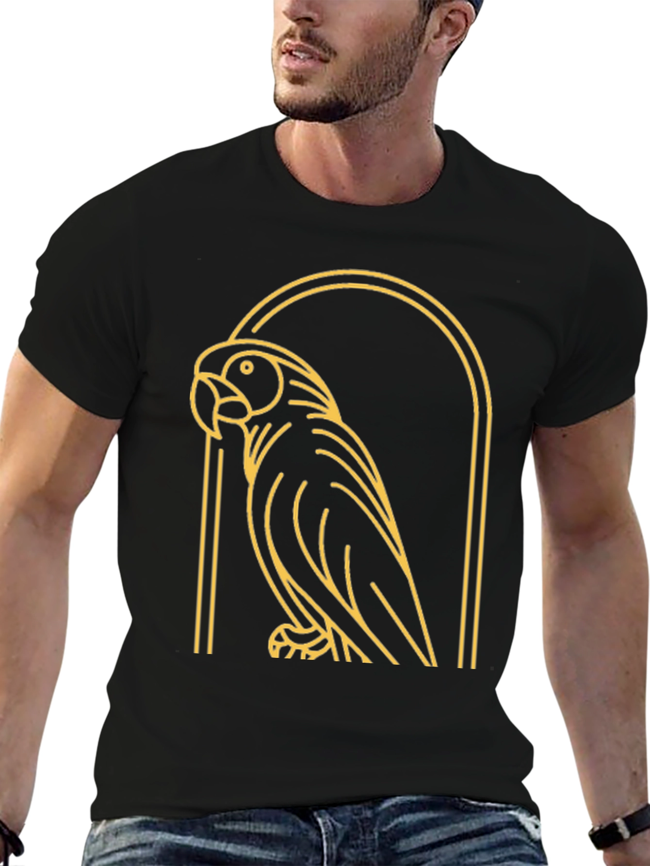 Parrot Graphic Tee - Modern Bird Design
