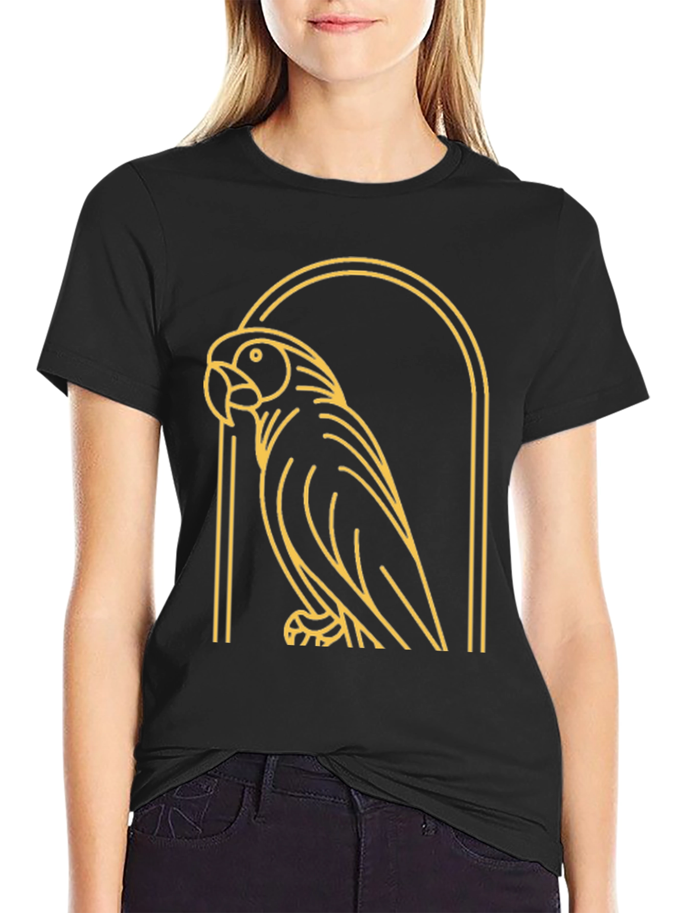 Parrot Graphic Tee - Modern Bird Design