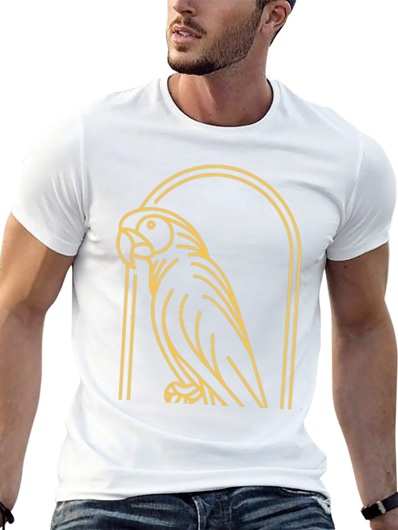 Parrot Graphic Tee - Modern Bird Design