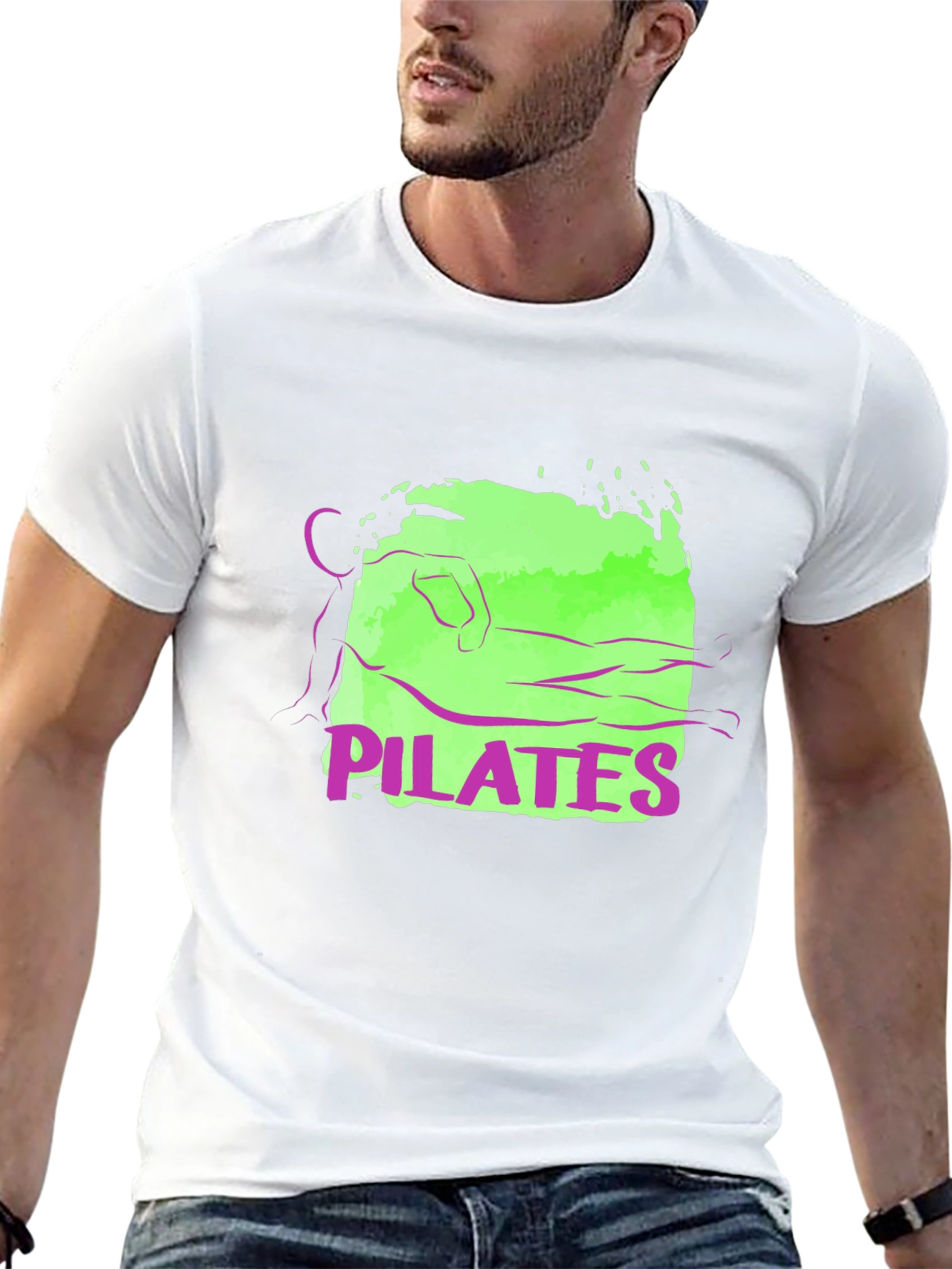 Pilates Graphic Tee - Black Cotton T-Shirt