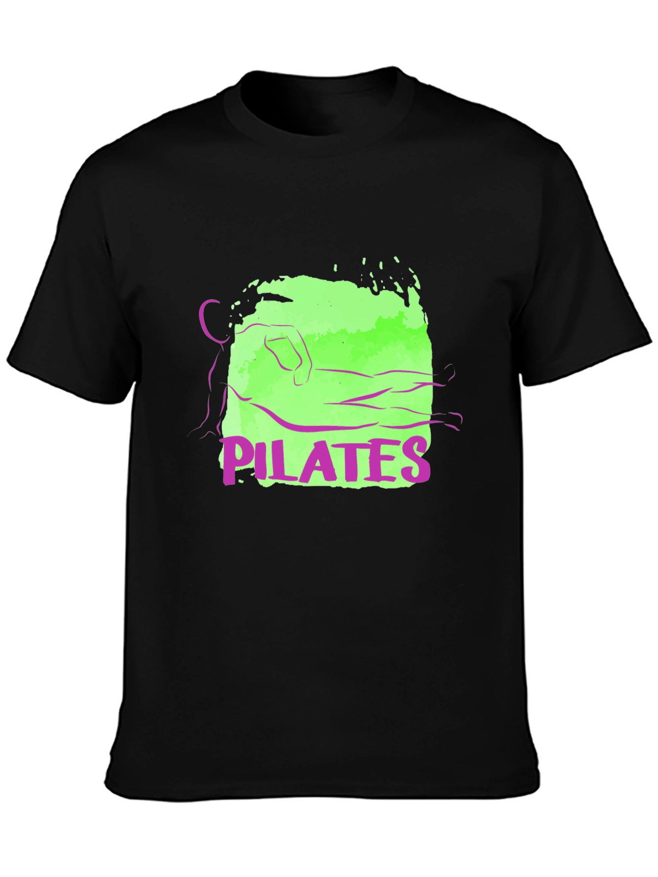 Pilates Graphic Tee - Black Cotton T-Shirt