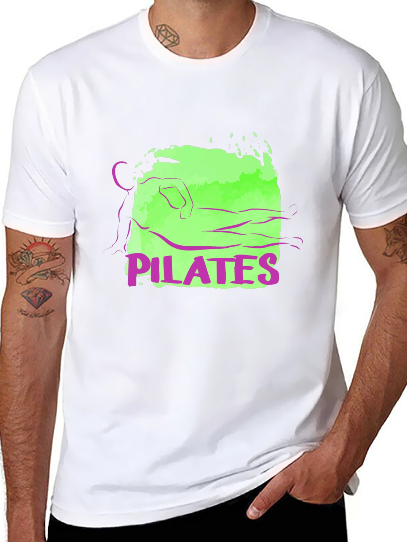 Pilates Graphic Tee - Black Cotton T-Shirt