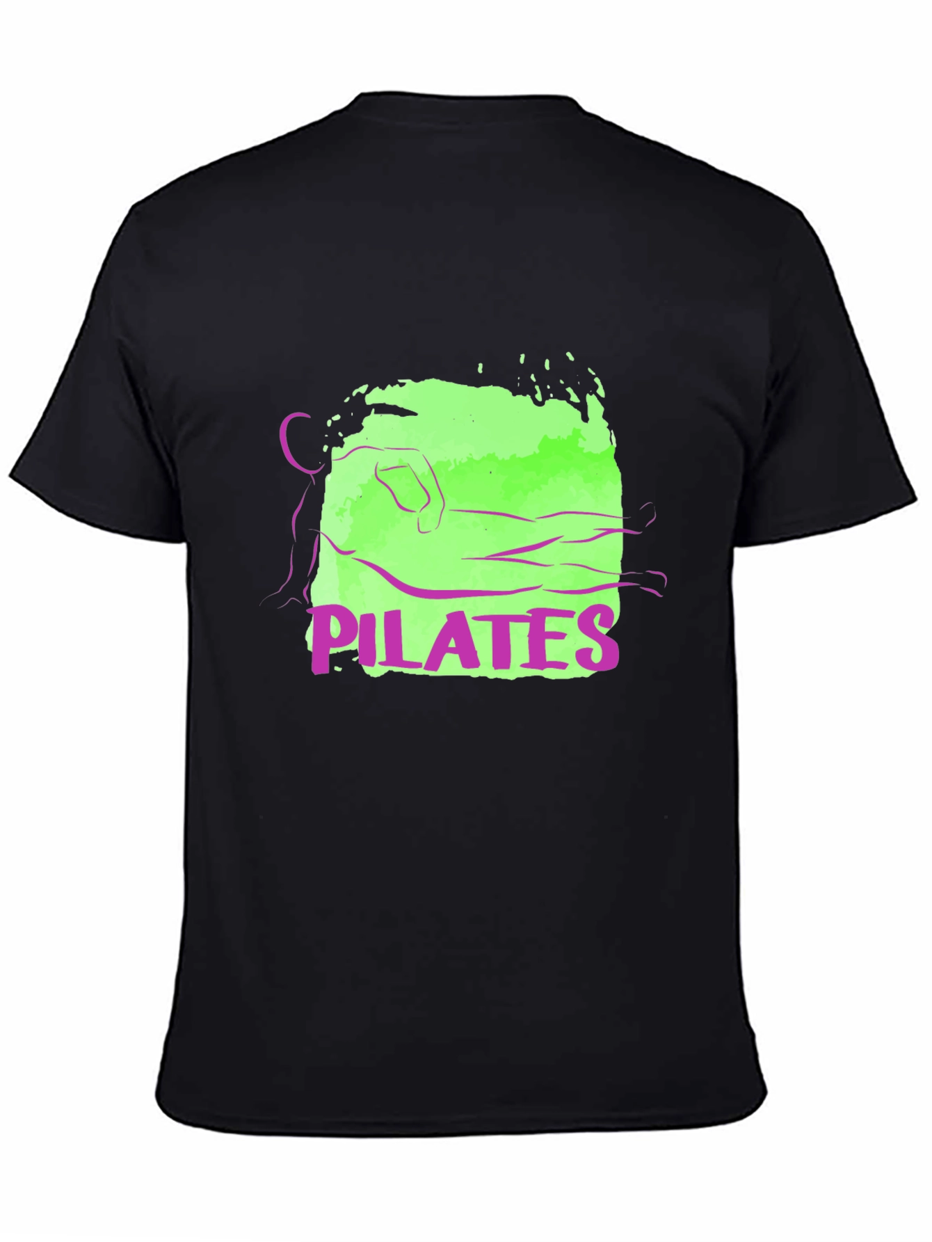 Pilates Graphic Tee - Black Cotton T-Shirt