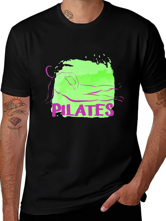 Pilates Graphic Tee - Black Cotton T-Shirt