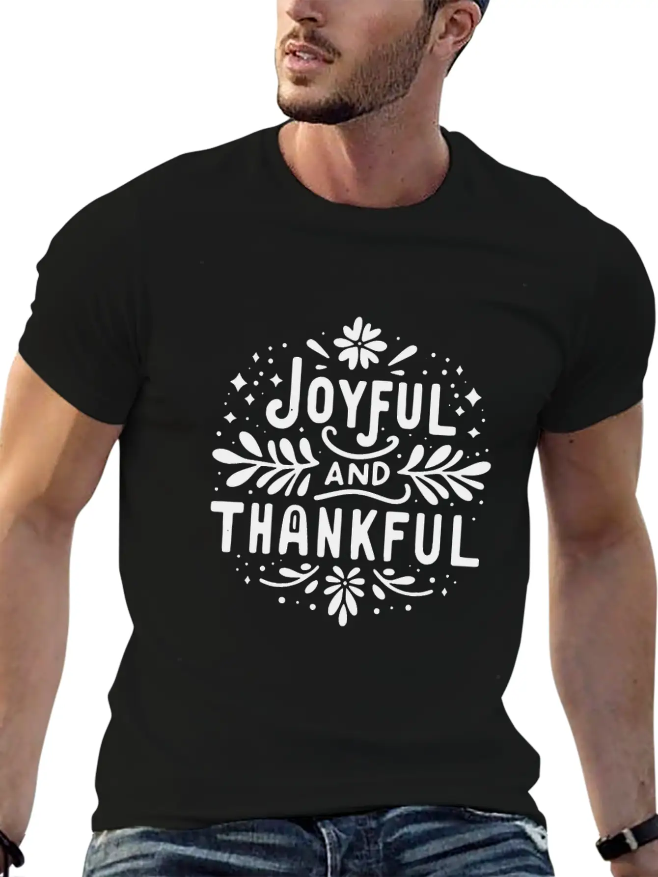 Joyful And Thankful Essential Unisex Summer Tee – Soft Cotton Casual Fit