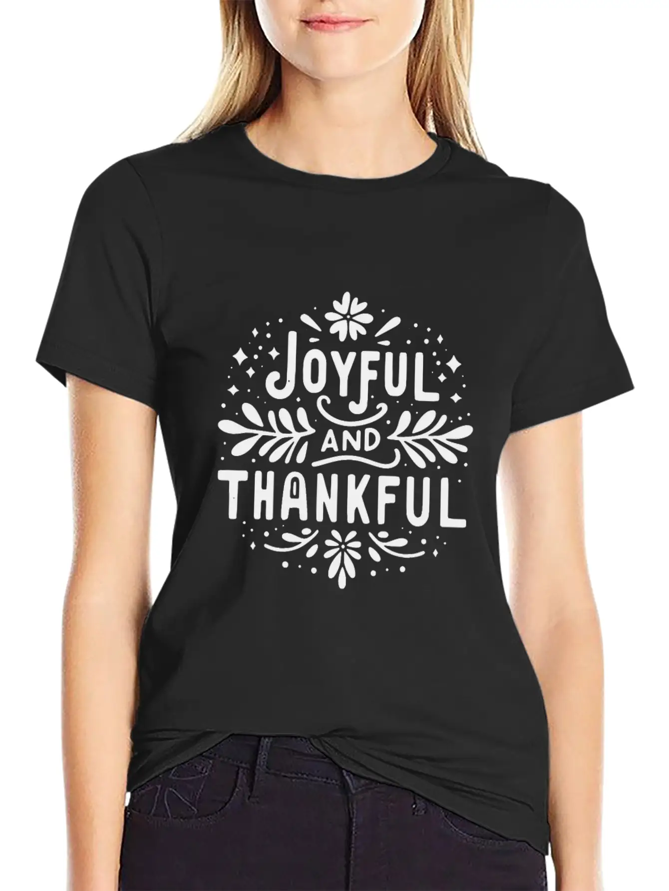 Joyful And Thankful Essential Unisex Summer Tee – Soft Cotton Casual Fit