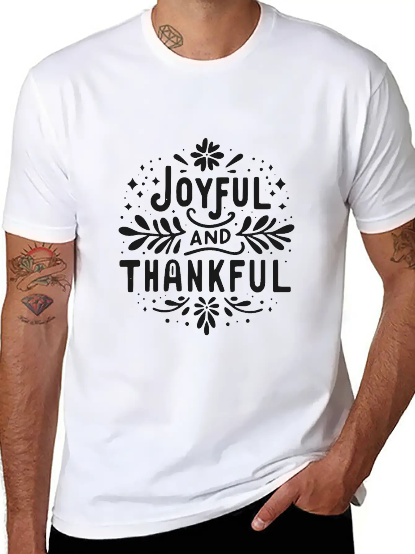 Joyful And Thankful Essential Unisex Summer Tee – Soft Cotton Casual Fit