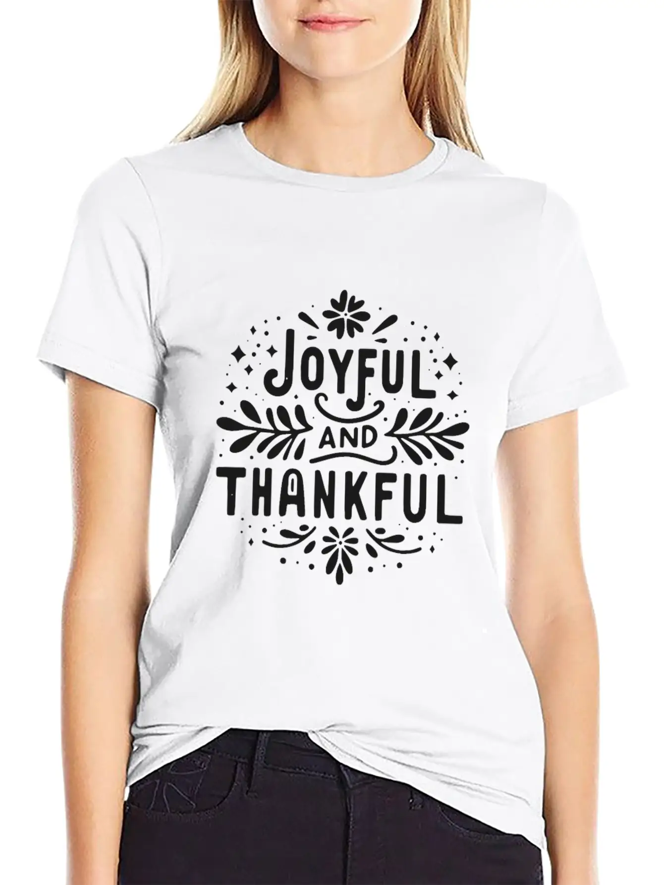 Joyful And Thankful Essential Unisex Summer Tee – Soft Cotton Casual Fit
