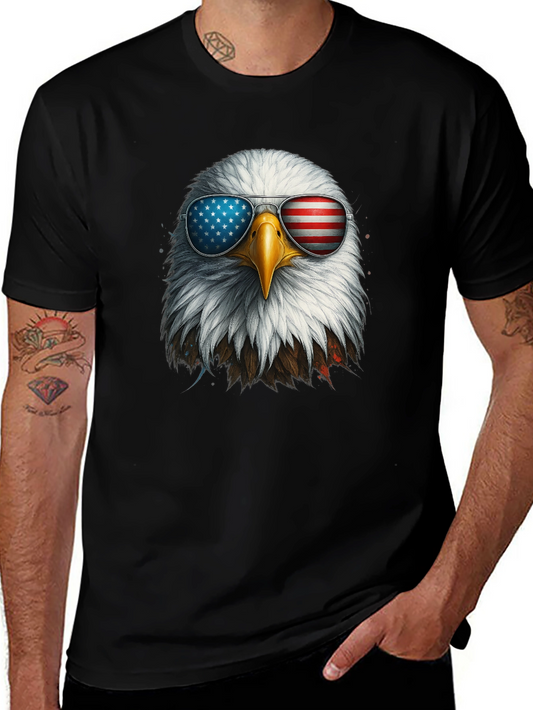 Patriotic Eagle Sunglasses Graphic T-Shirt