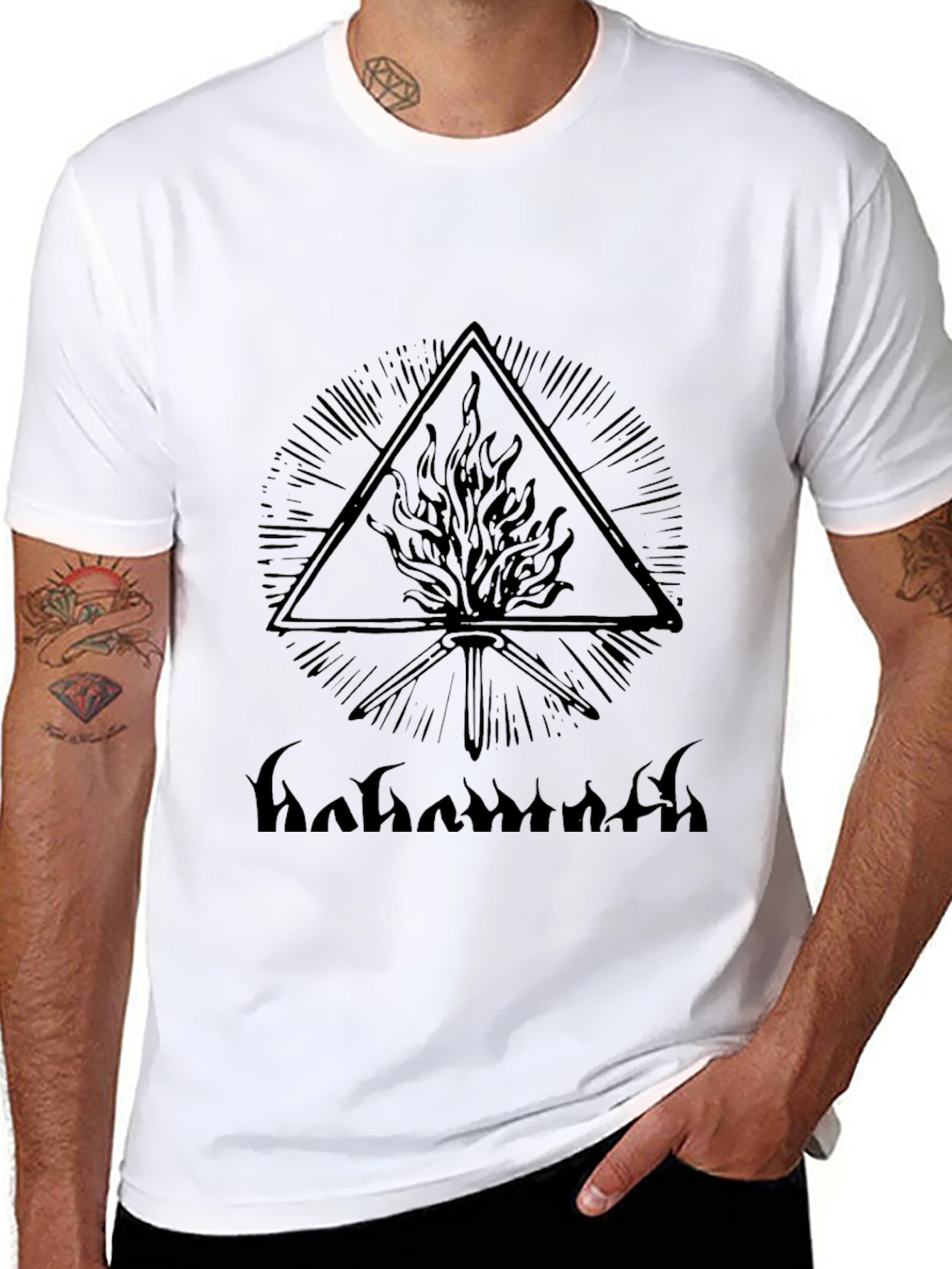 Mystic Flame Graphic Tee - Black Cotton Blend