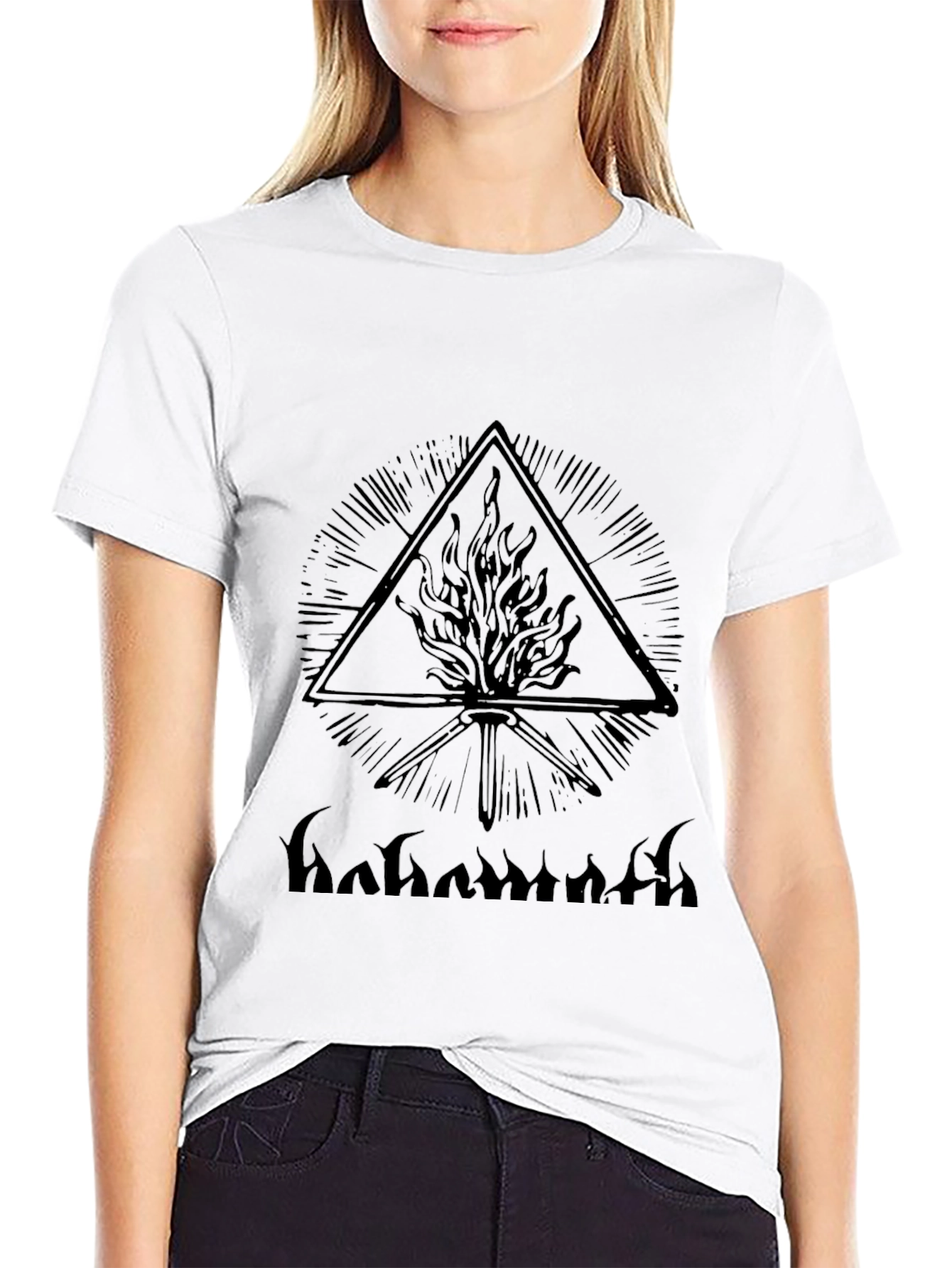 Mystic Flame Graphic Tee - Black Cotton Blend