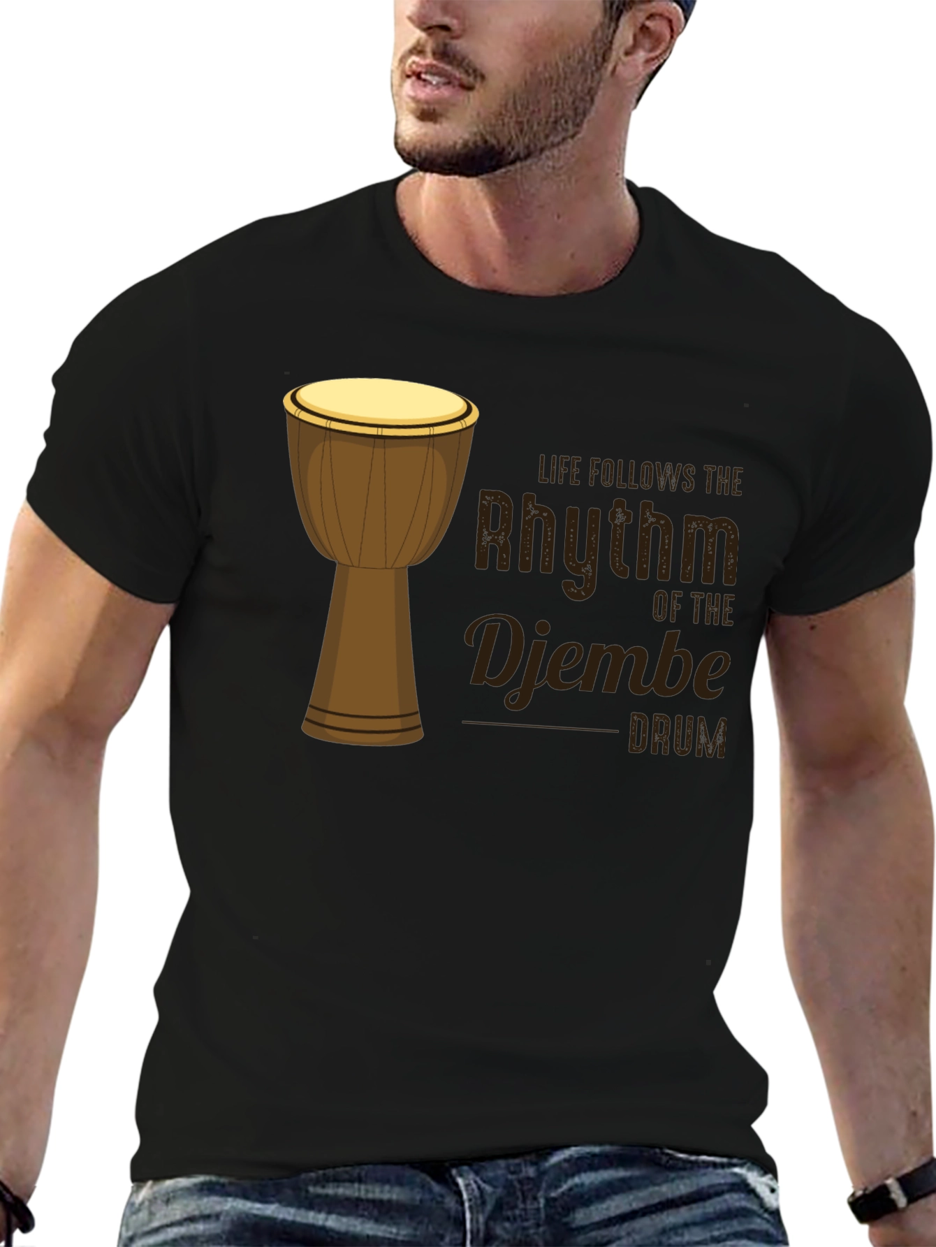 Rhythm of the Djembe Drum Graphic T-Shirt