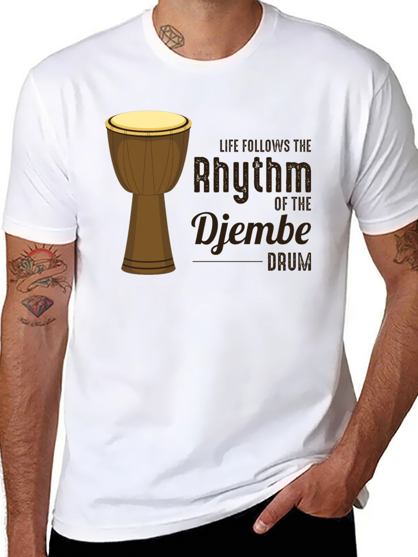 Rhythm of the Djembe Drum Graphic T-Shirt