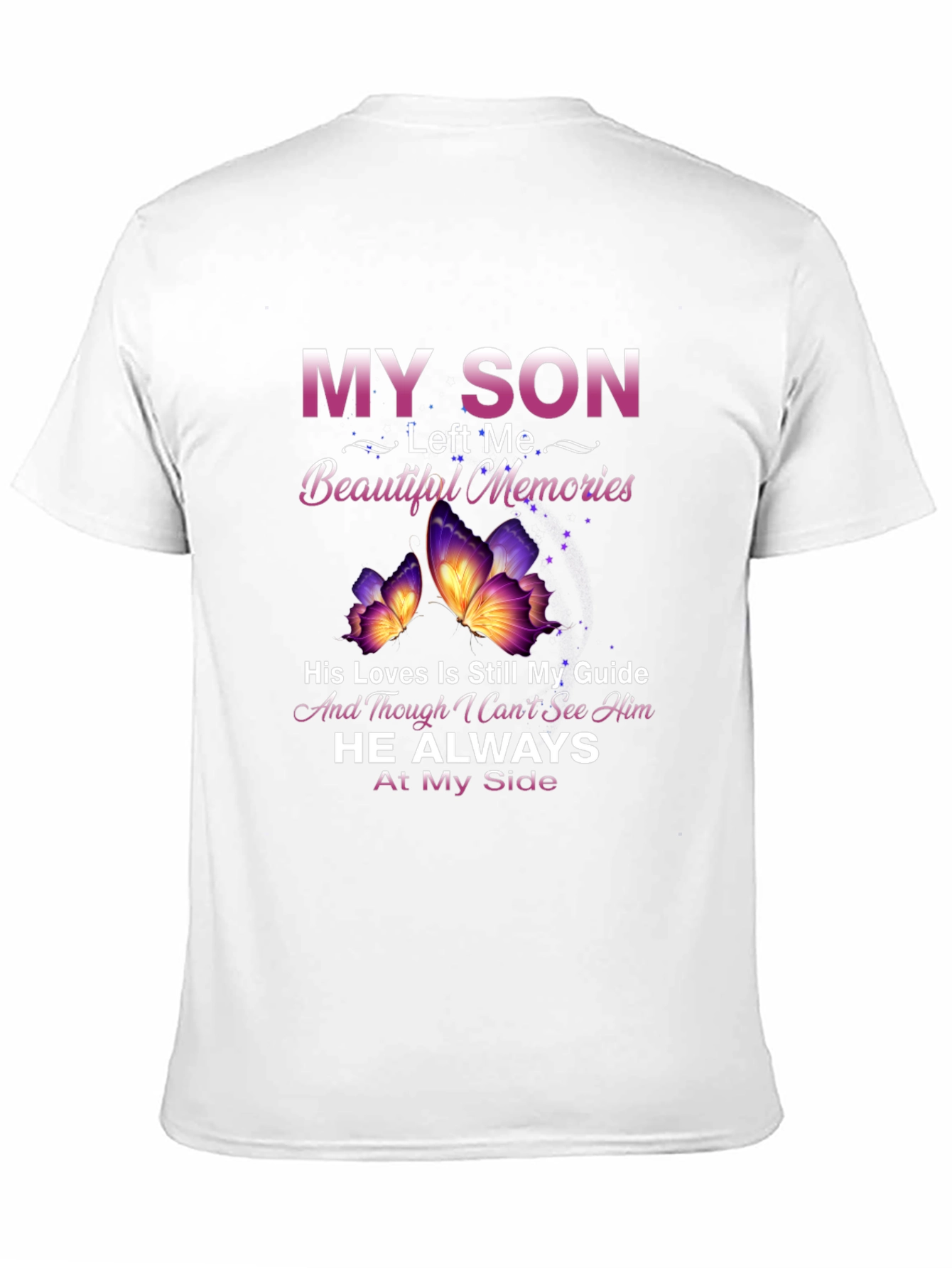 In Memory of Son T-Shirt - Butterfly Design