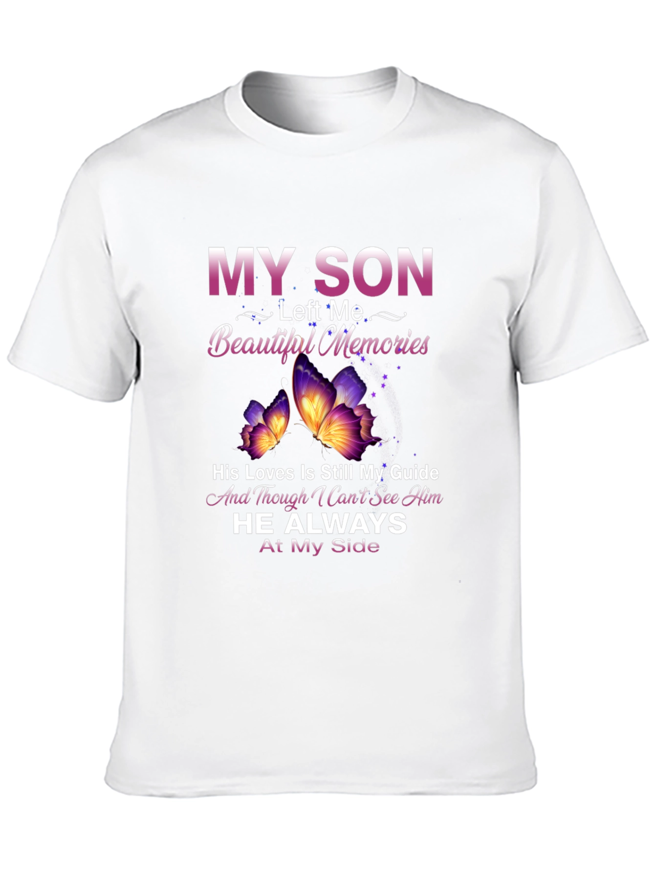 In Memory of Son T-Shirt - Butterfly Design