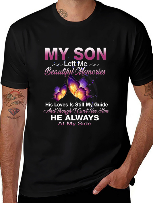 In Memory of Son T-Shirt - Butterfly Design