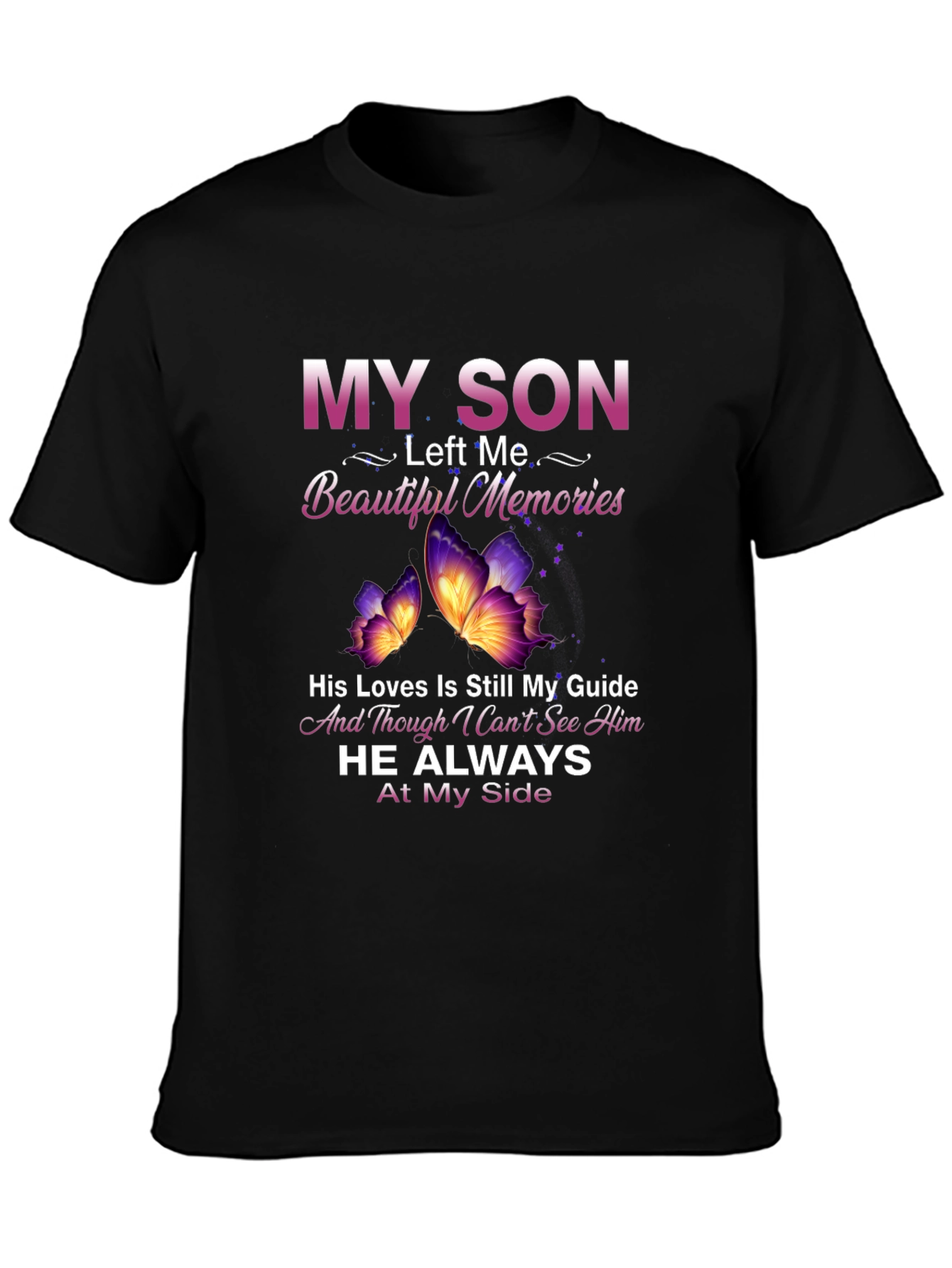 In Memory of Son T-Shirt - Butterfly Design
