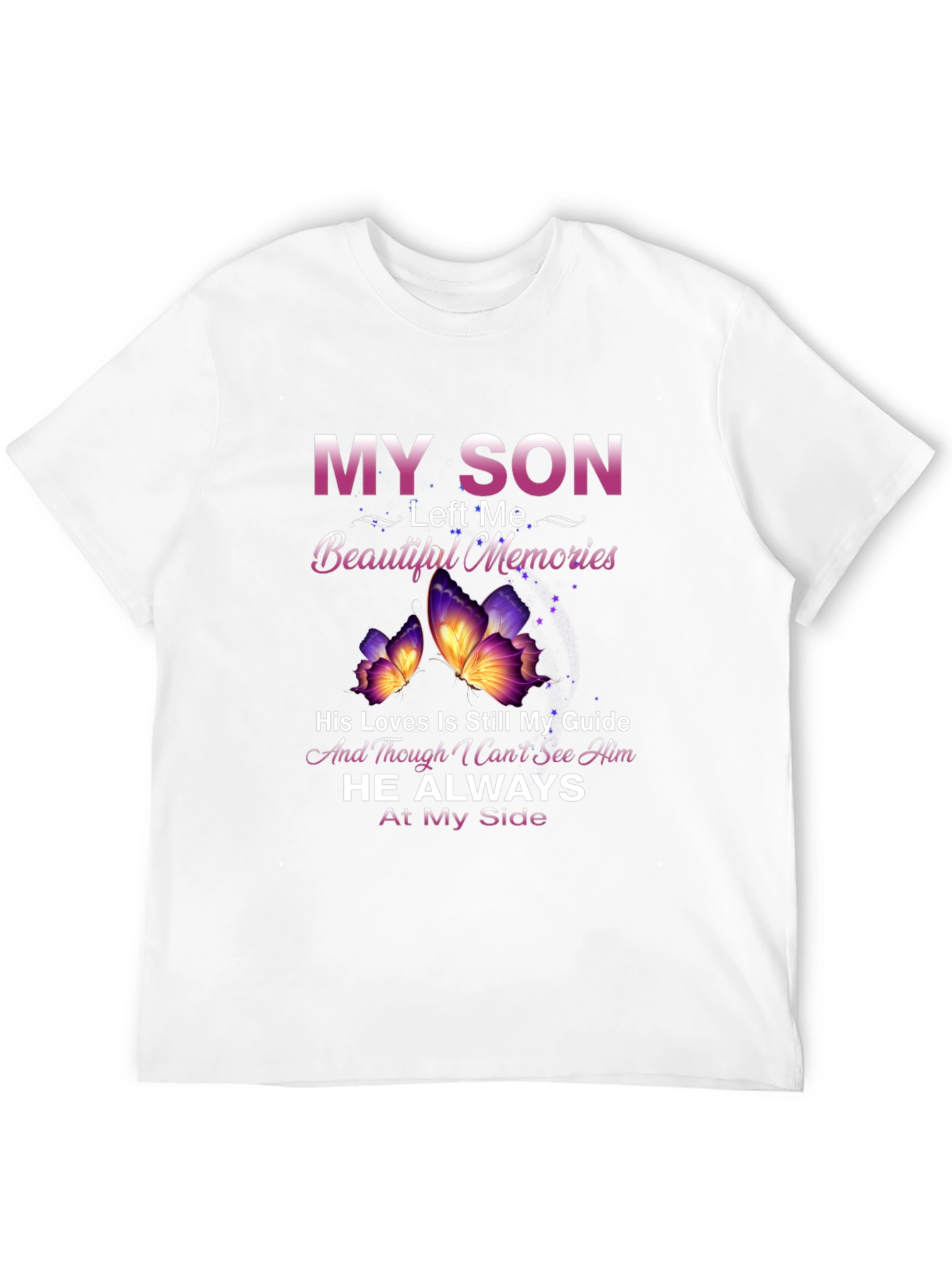 In Memory of Son T-Shirt - Butterfly Design