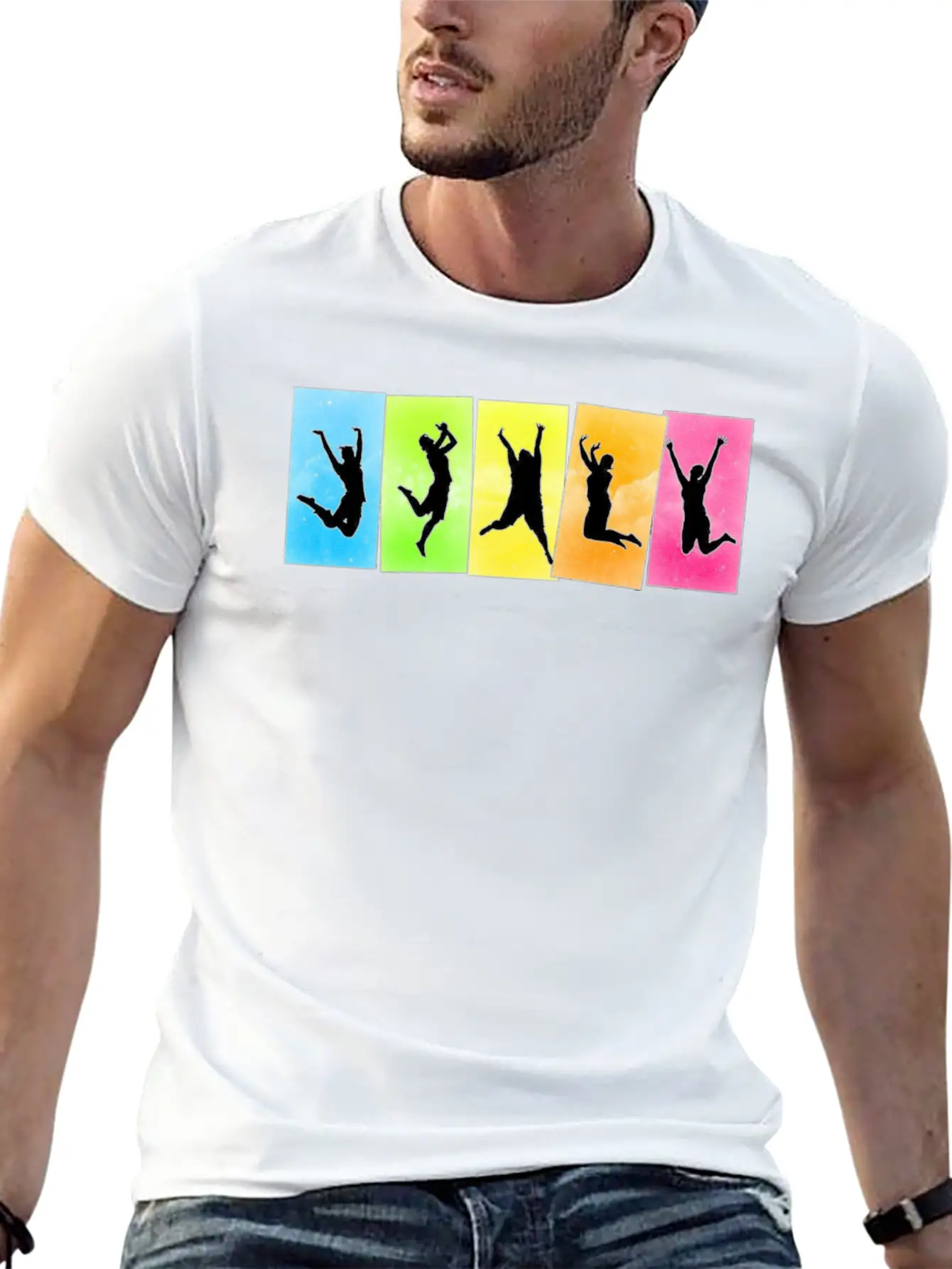 Jump For Joy Unisex Short Sleeve Soft Cotton T-Shirt – Casual Everyday Wear