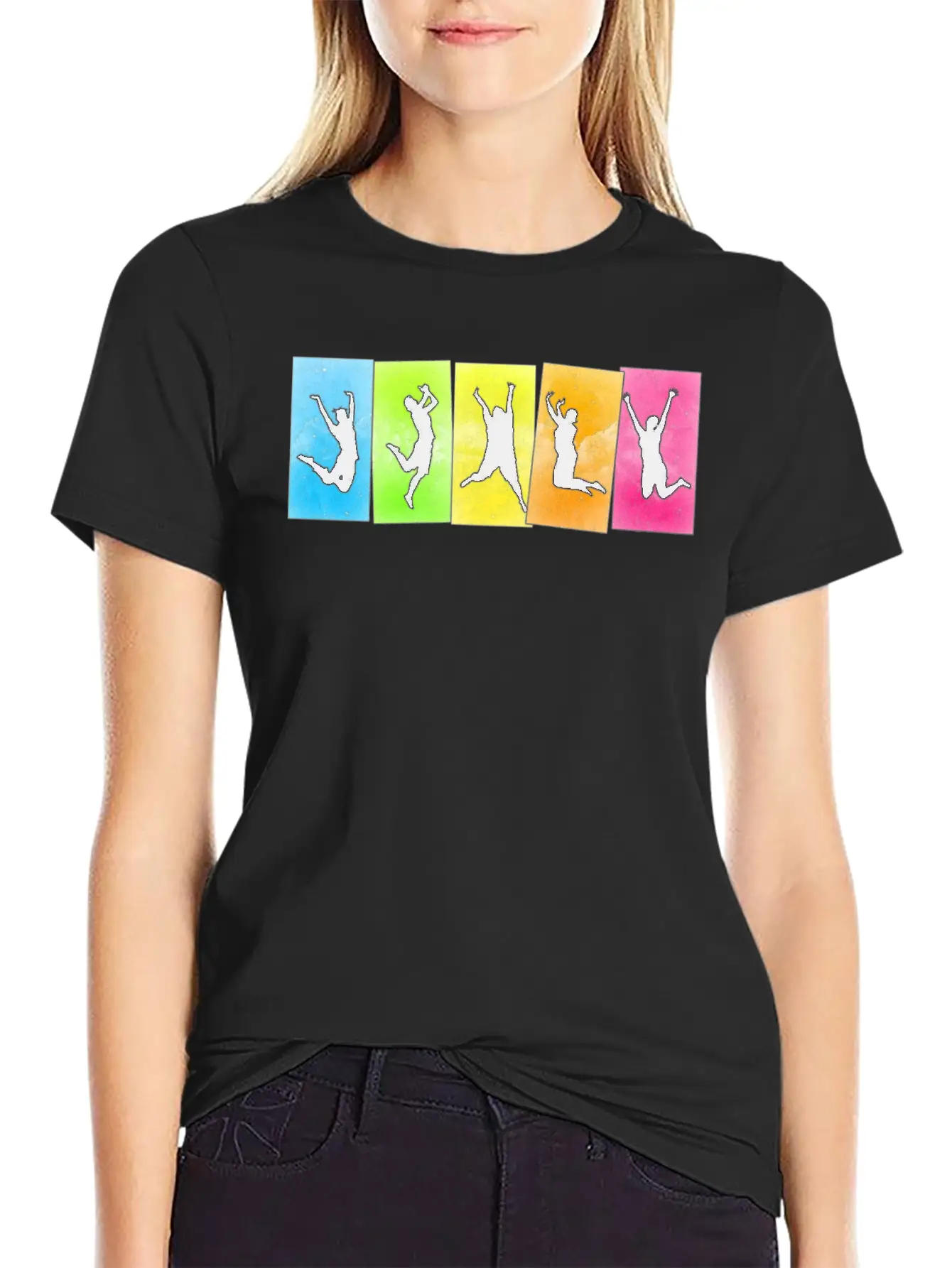 Jump For Joy Unisex Short Sleeve Soft Cotton T-Shirt – Casual Everyday Wear