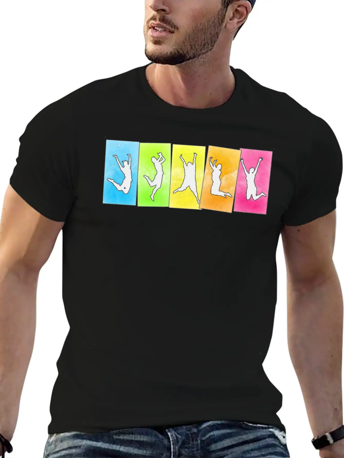Jump For Joy Unisex Short Sleeve Soft Cotton T-Shirt – Casual Everyday Wear