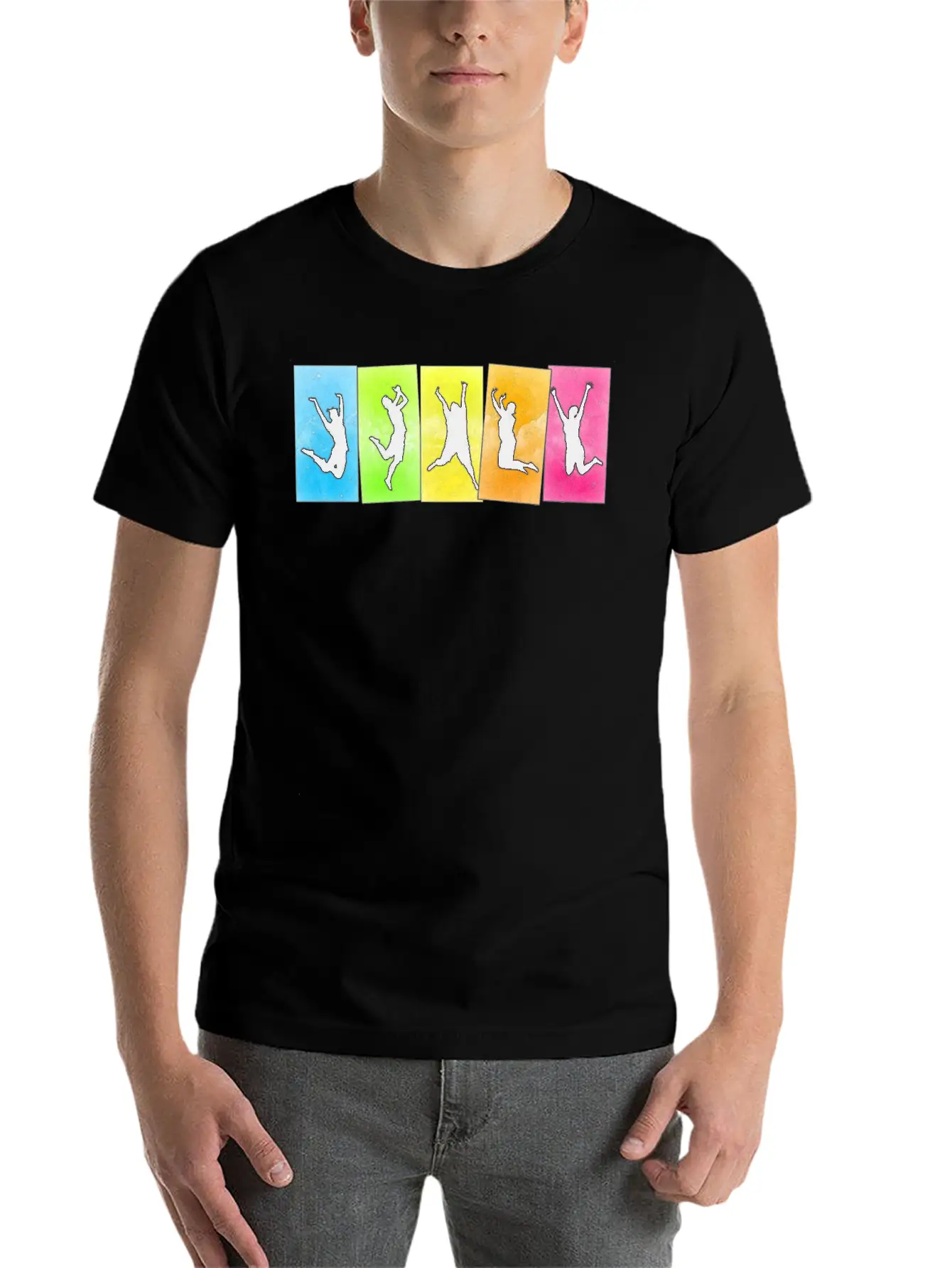 Jump For Joy Unisex Short Sleeve Soft Cotton T-Shirt – Casual Everyday Wear