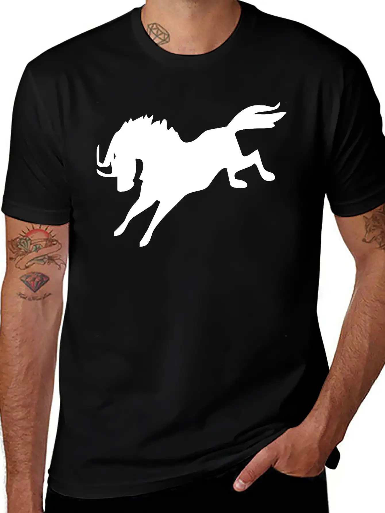Jumping Horse Unisex Short Sleeve Soft Cotton T-Shirt – Casual Everyday Wear