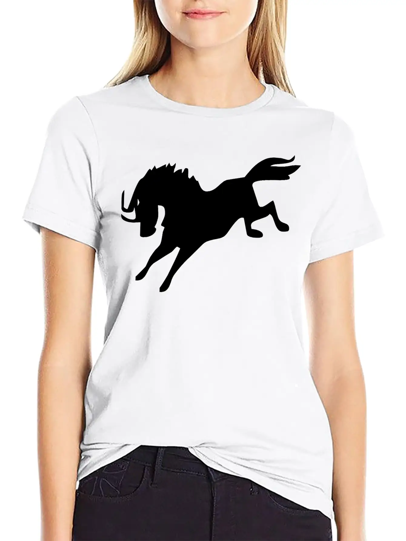 Jumping Horse Unisex Short Sleeve Soft Cotton T-Shirt – Casual Everyday Wear