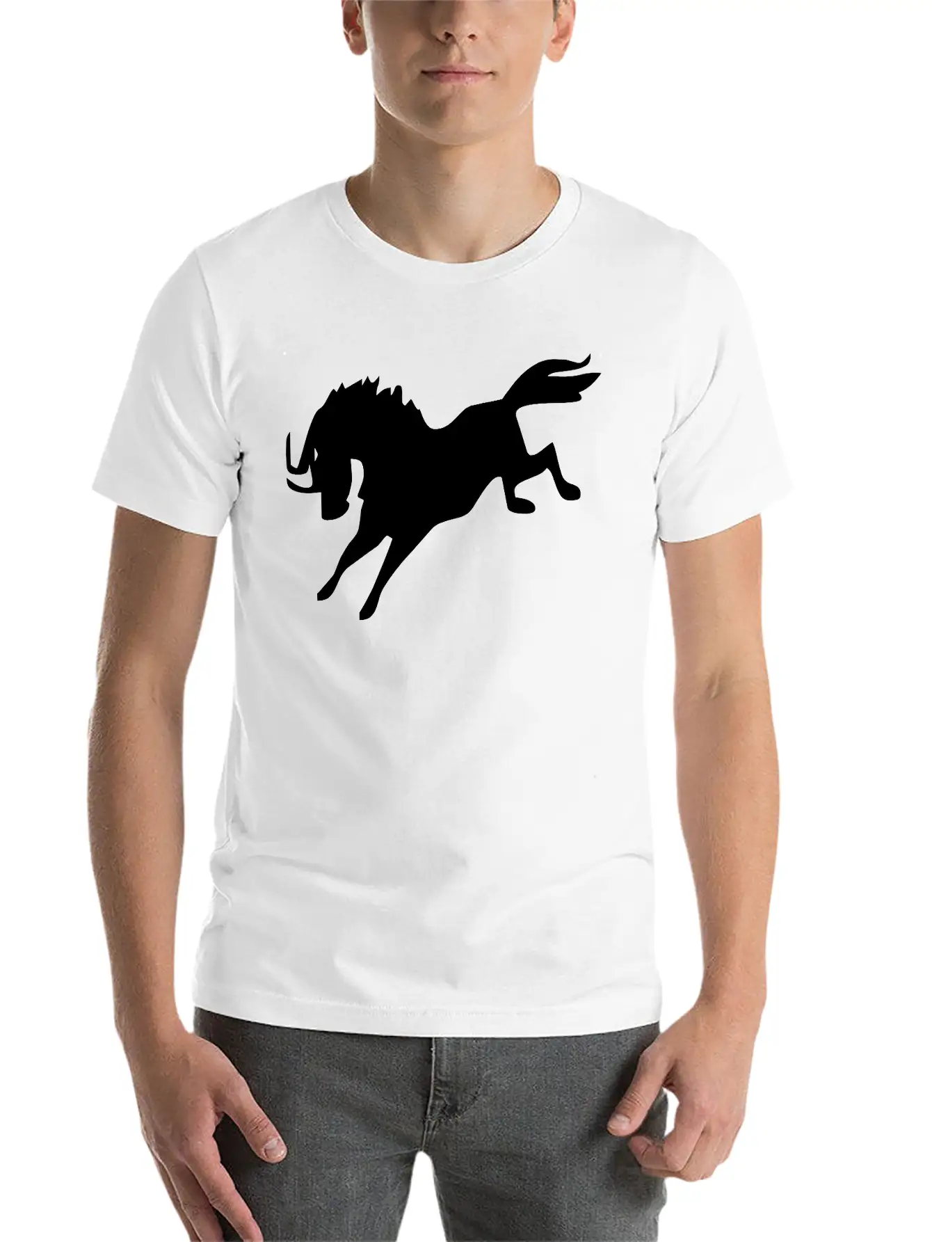 Jumping Horse Unisex Short Sleeve Soft Cotton T-Shirt – Casual Everyday Wear