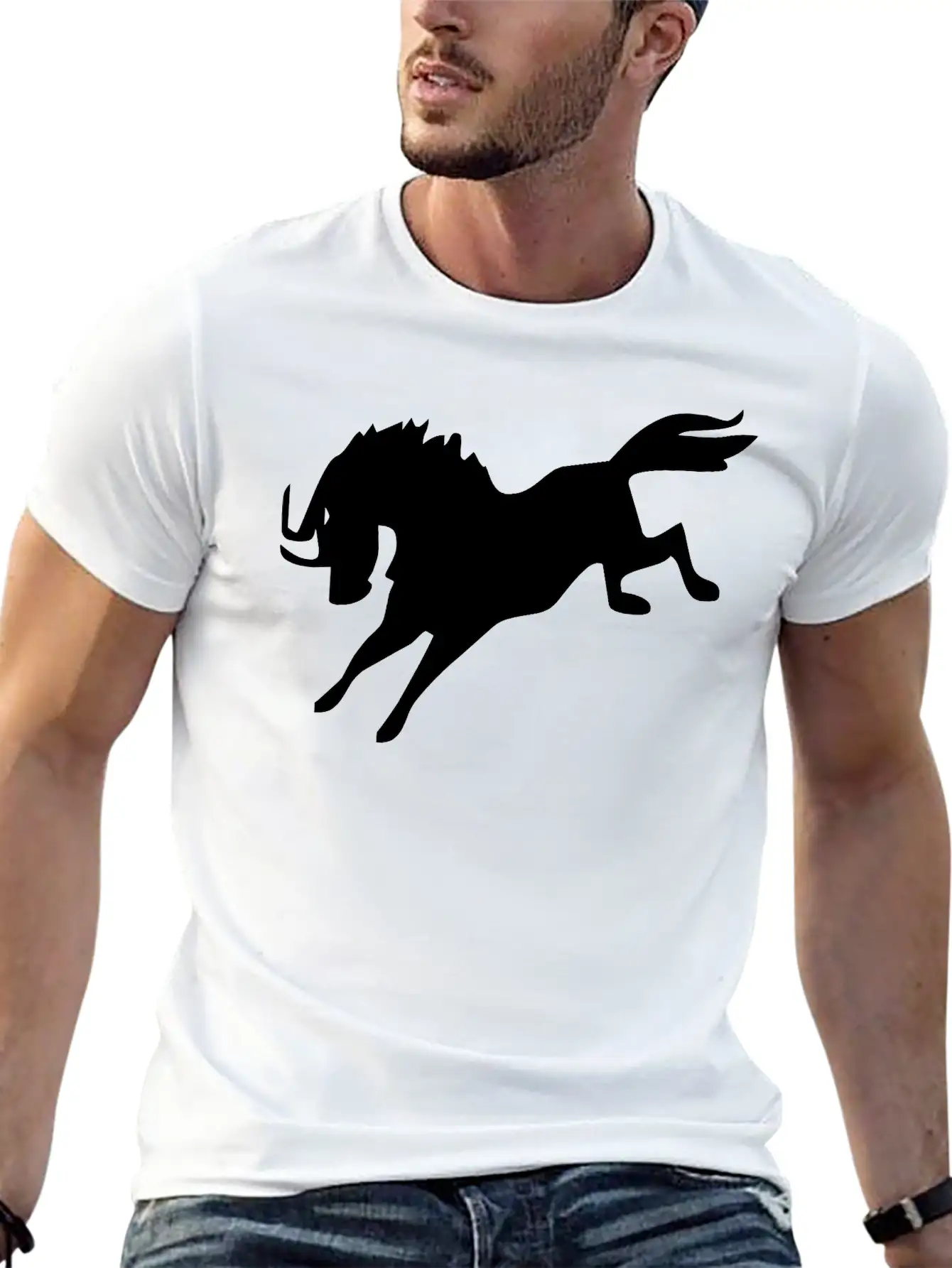 Jumping Horse Unisex Short Sleeve Soft Cotton T-Shirt – Casual Everyday Wear
