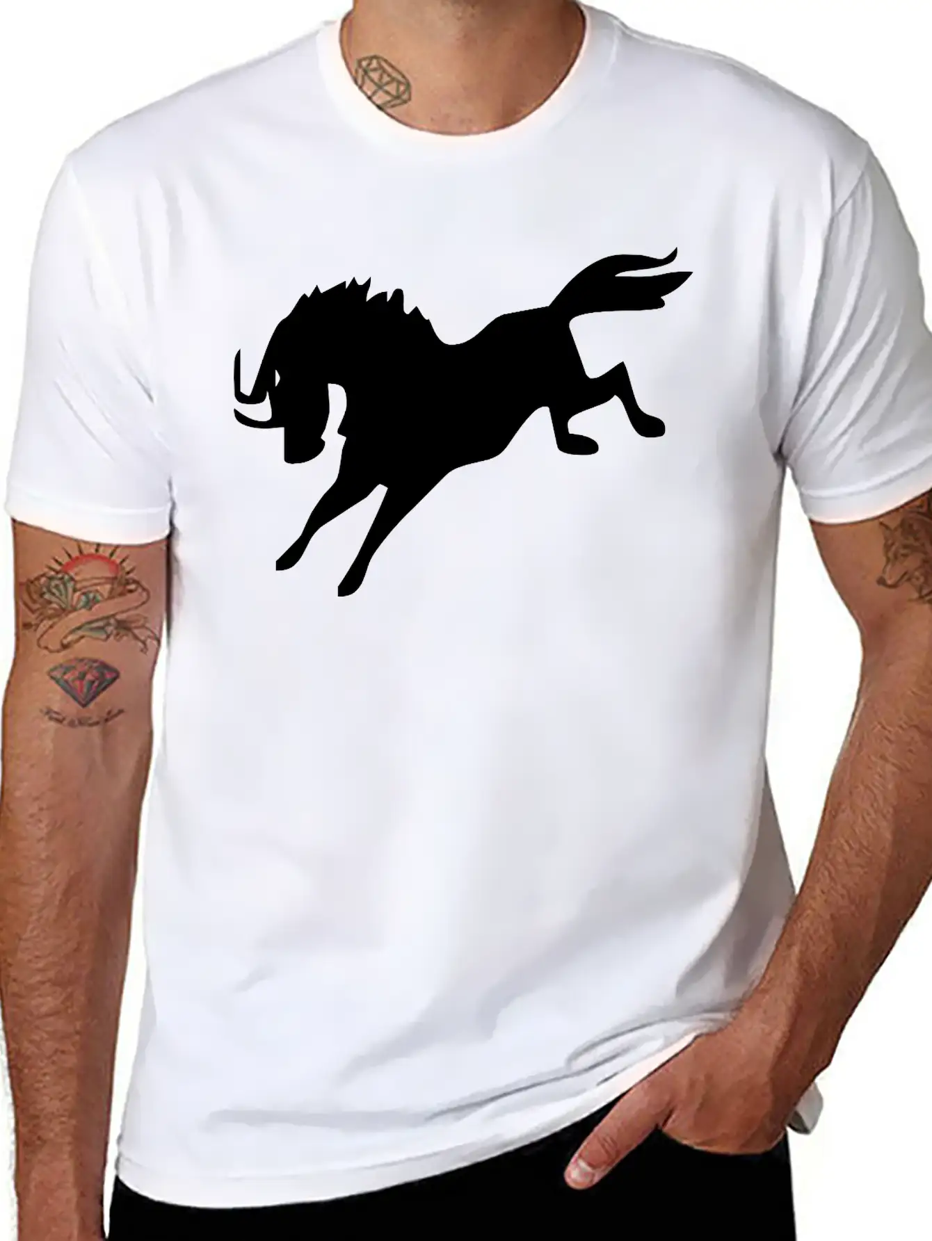 Jumping Horse Unisex Short Sleeve Soft Cotton T-Shirt – Casual Everyday Wear
