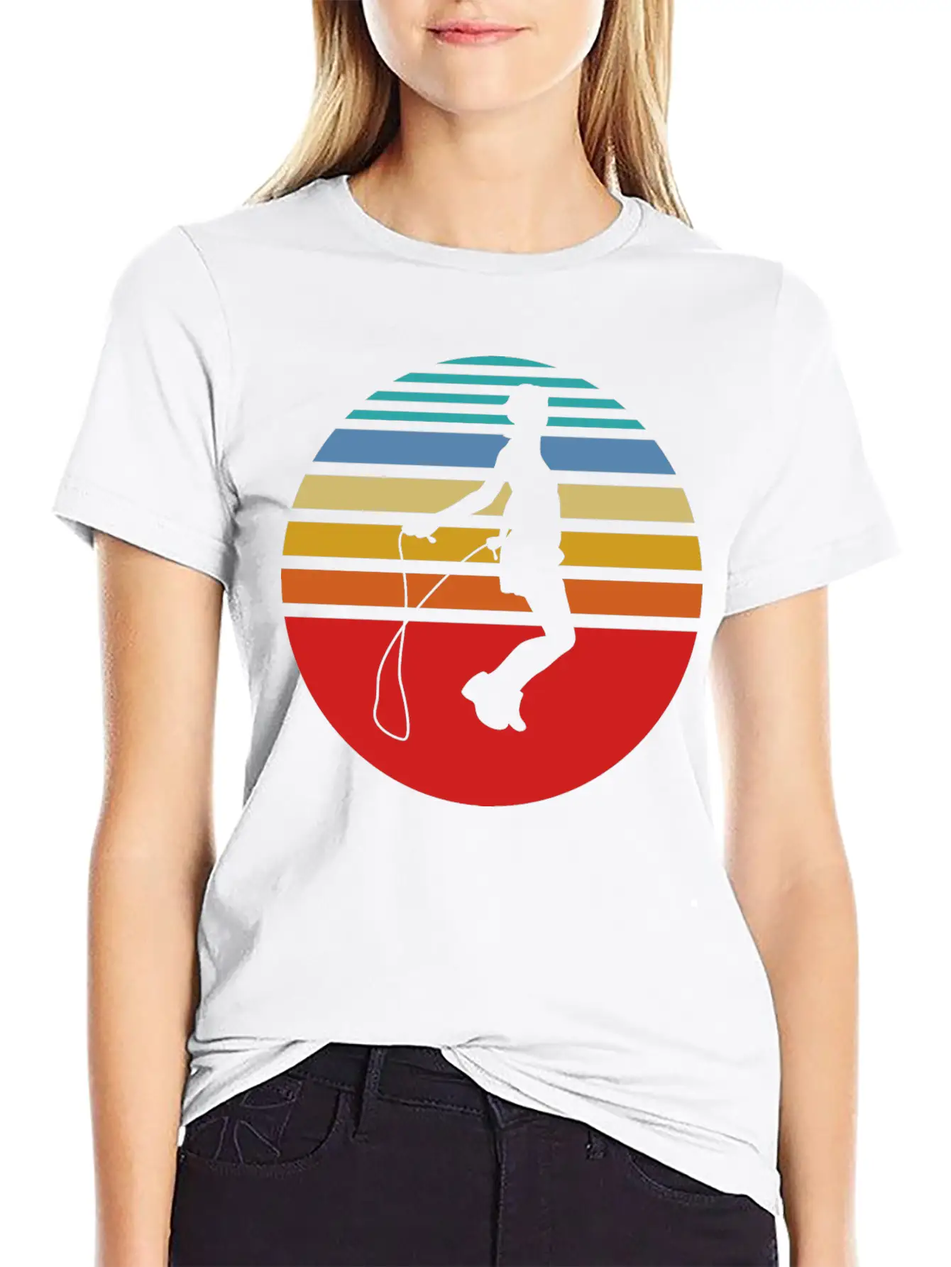 Jumping Rope Exercise Hobby Gift Unisex Short Sleeve Soft Cotton T-Shirt – Casual Everyday Wear