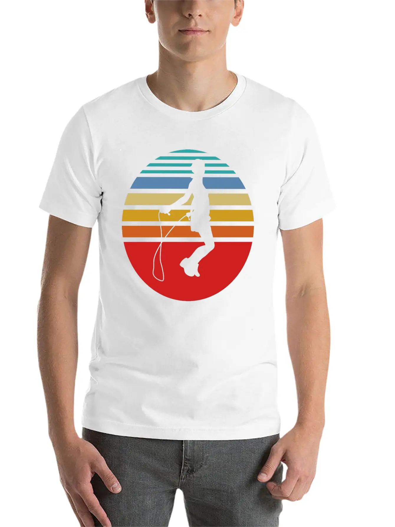 Jumping Rope Exercise Hobby Gift Unisex Short Sleeve Soft Cotton T-Shirt – Casual Everyday Wear
