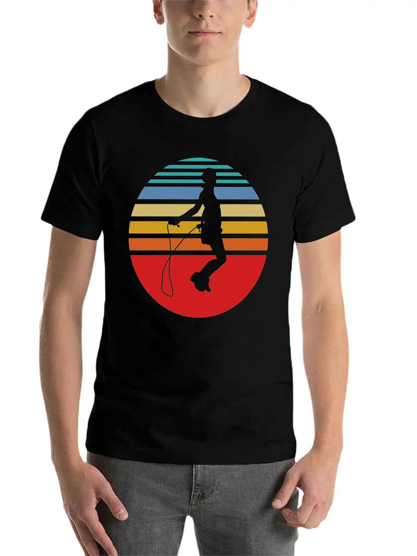 Jumping Rope Exercise Hobby Gift Unisex Short Sleeve Soft Cotton T-Shirt – Casual Everyday Wear