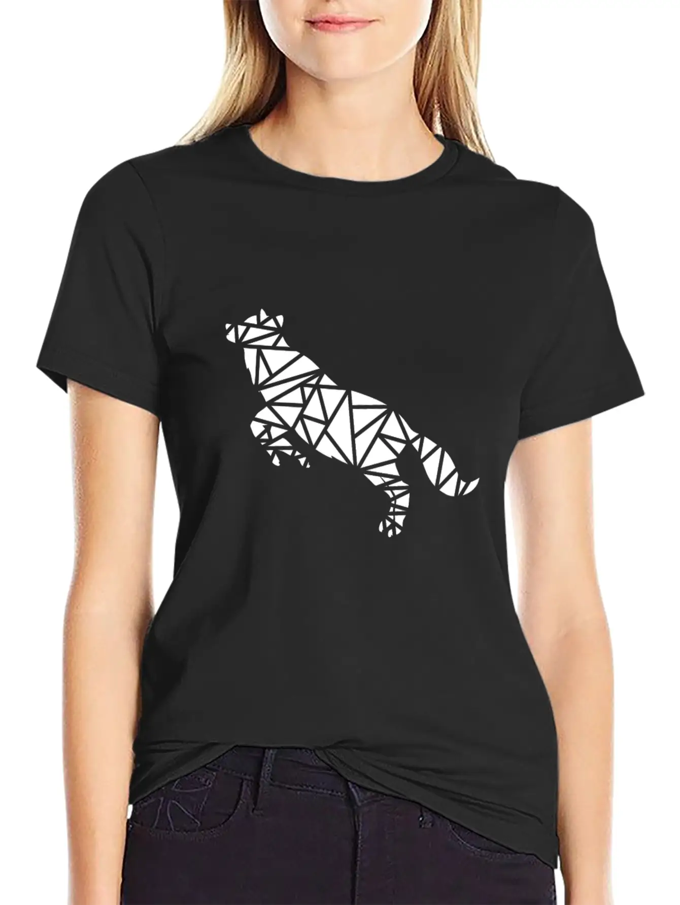 Jumping Wolf Unisex Short Sleeve Soft Cotton T-Shirt – Casual Everyday Wear