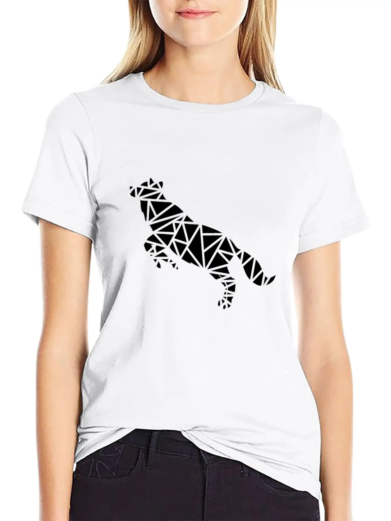 Jumping Wolf Unisex Short Sleeve Soft Cotton T-Shirt – Casual Everyday Wear