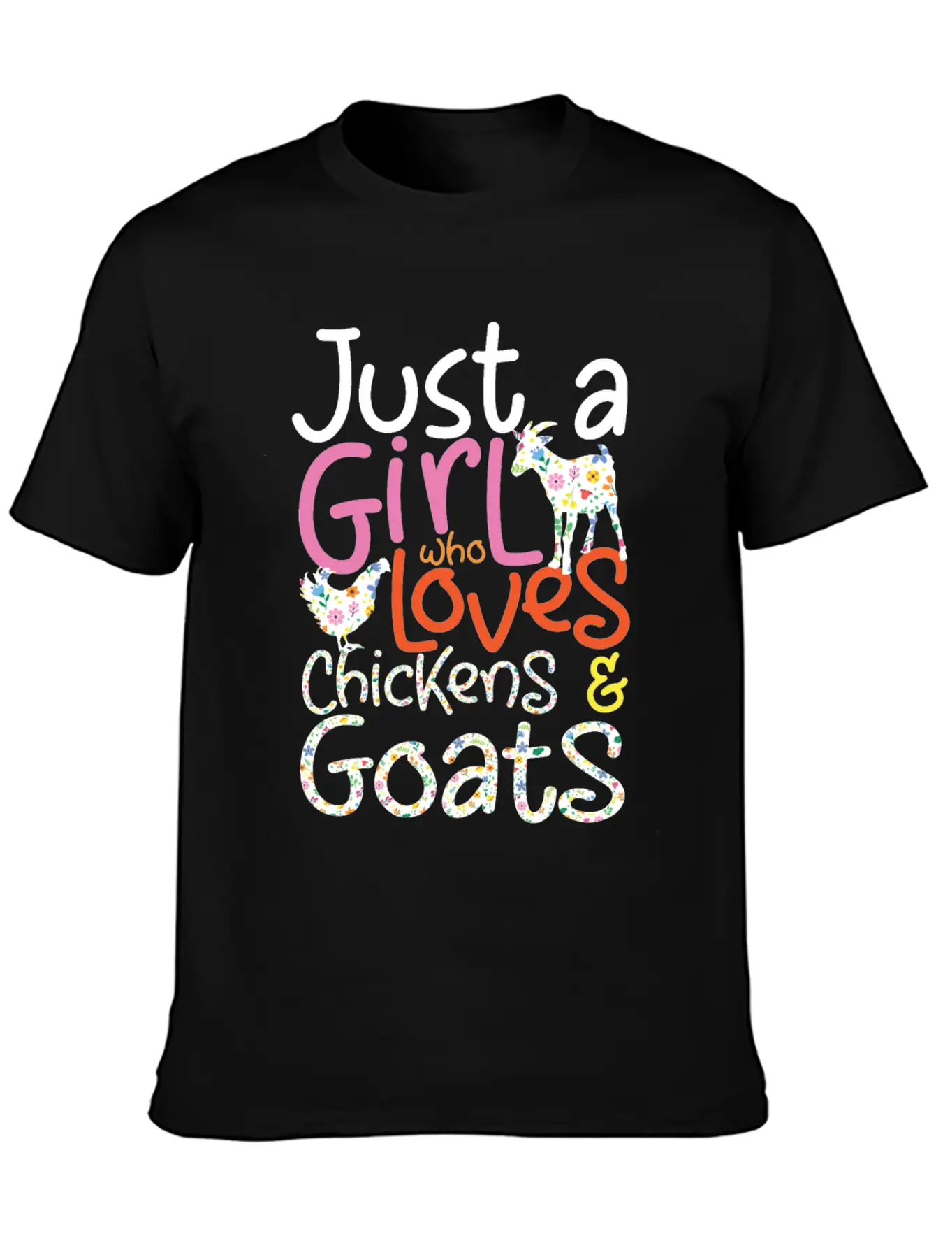 Just A Girl Who Loves Chickens & Goats | Farmlife Timeless Short Sleeve Tee – Comfy And Minimalist Design